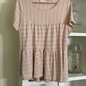 Soft pink and white cute top